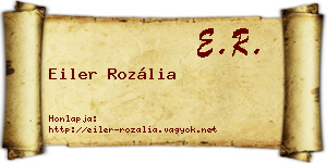 Eiler Rozália névjegykártya